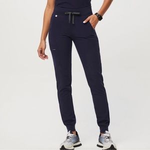 Figs Zamora Jogger Style Scrub Pants- Size Small Tall. Navy Blue